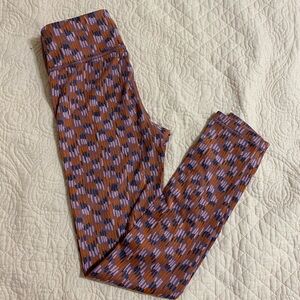 Athleta Kids Ribbed Leggings in Purple and Brown